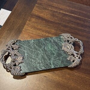 Vintage Godinger Silver Art Co Ltd Marble Slab Tray